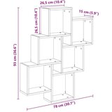  Zidna kockasta polica Staro drvo 78x15x93 cm Konstruirano drvo | shoptok.hr