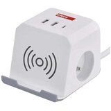  Produžni kabl kocka sa bežičnim QI punjenjem 2Z +2xUSB-A+1xUSB-C 2m bela | Eponuda.com