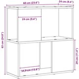 Knjigovodznik Črn Hrast 60x24x63 cm Iz Inženirskega Lesa | Shoptok.si