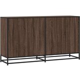 vidaXL Komoda rjav hrast 134x35x76 cm inženirski les | Shoptok.si