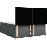 vidaXL Box spring postelja z vzmetnico temno siva 200x200 cm blago | Shoptok.si