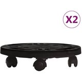 Kolica za biljke s kotačima 2 kom promjer 30 cm crna 170 kg | shoptok.hr