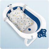 Ricokids sklopiva kadica za djecu i bebe sa stalkom, termometrom i uloškom, bijelo plava | shoptok.hr