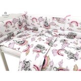 MimiNu Posteljina set 3 elem. Slonić i duga roza (za krevetić 120x90 cm) | shoptok.hr