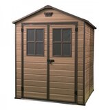 Keter Vrtna hiška Scala (236,8 x 185,8 x 227 cm, iz umetnega materiala DuoTech, nosilnost: 200 kg/m², rjava) | Shoptok.si