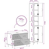  Set kupaonskih ormara od 2 dijela HAARLEM Betonska siva | shoptok.hr