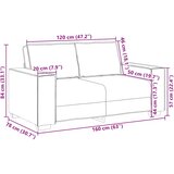  Dvosjed Sofa Oblačno Siva 160x78x84 cm Tkanina | shoptok.hr