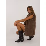 Fashion Hunters Brown fur vest with lining