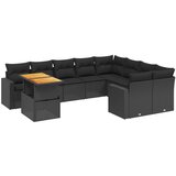  The Living Store Vrtna sedežna garnitura 10-delna z blazinami črn poli ratan - Vrtna Sedežna Garniture, (21455360) | Shoptok.si