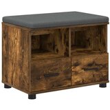  Klupa za hodnik s jastukom Dimljeni hrast 60 x 38 x 46 cm | shoptok.hr