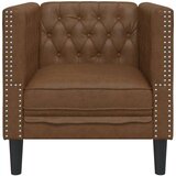 vidaXL Chesterfield fotelja od umjetne brušene kože smeđa | shoptok.hr
