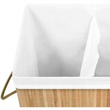  Košara za rublje od bambusa s 2 odjeljka 72 L | shoptok.hr