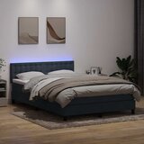 Krevet s oprugama i madracem LED tamnosivi 160x210 cm baršunasti | shoptok.hr