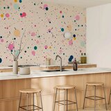  Foto tapeta - Dots Speckles and Splatters Multicolored Cheerful Pattern on a Light Pink Background 150x105 Vodootporna | shoptok.hr