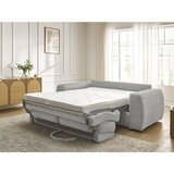 Bobochic Paris Svetlo siva sedežna garnitura za spanje/raztegljiva iz rebrastega žameta 240 cm Hugo – | Shoptok.si