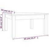  Stolić za kavu bijeli 55x55x30 cm od masivne borovine | shoptok.hr