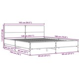  Posteljni okvir črn 140x190 cm inženirski les in kovina | Shoptok.si