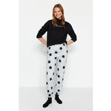 Trendyol Gray 100% Cotton Starry Knitted Pajamas Bottoms Cene
