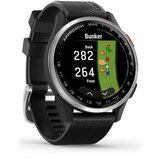 Garmin golf GPS sat Approach S44, srebrni okvir, crni silikonski remen | shoptok.hr