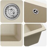  Lavabo - Umivaonik Bež 530 x 460 mm 80% kvarc i 20% smola | shoptok.hr