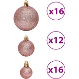 Božićne kuglice 100 kom ružičaste i ružičastozlatne 3/4/6 cm | shoptok.hr