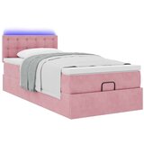 vidaXL Otomanski okvir kreveta s madraca ružičasti 90x190cm baršunasti | shoptok.hr