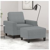 vidaXL Fotelj s stolčkom za noge svetlo siv 60 cm blago | Shoptok.si