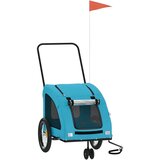 Prikolica za bicikl za ljubimce plava od tkanine i željeza | shoptok.hr