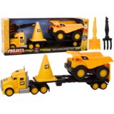  Set građevinskih vozila - kiper + šleper - žuti | Shoptok.si