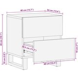 vidaXL Noćni ormarići 2 kom 40x34x46 cm masivno izbijeljeno drvo manga | shoptok.hr