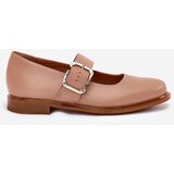 Laura Messi Leather Women's Shoes With Buckle 2980 Dark Beige | ePonuda.com