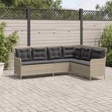  Vrtna L-sofa sa jastucima svjetlosiva od poliratana | shoptok.hr