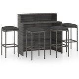  5-dijelni vrtni barski set s jastucima sivi | shoptok.hr