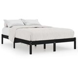  Za krevet od masivnog drva crni 150 x 200 cm 5FT veliki | shoptok.hr