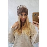 Kesi Cap with fleece Milano K203 ecru melange+mocca