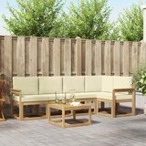  Set vanjskih sofa 6 pcs Bijela i krem Čvrsto drvo akacije | shoptok.hr