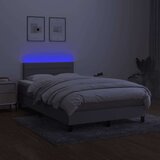  Box spring postelja z vzmetnico LED sv. siva 120x200 cm blago, (20725379) | Shoptok.si