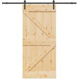  Klizna vrata NARVIK Prirodna i crna 80 x 210 cm (213,5 cm) | shoptok.hr