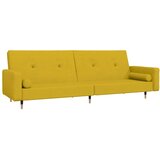  Dvosjed na razvlačenje s dva jastuka žuti baršunasti | shoptok.hr