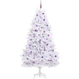  Umetno Zložljivo Božično Drevo Bela 240 cm PVC in jeklo, (5000111357) | Shoptok.si