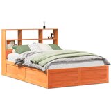 Maison Chic Posteljni okvir - Dvoposteljna postelja - Zakonska postelja brez vzmetnice vošč. rjav 150x200 cm borovina-J13145, (21769772) | Shoptok.si