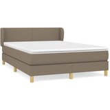  Krevet s oprugama i madracem smeđesivi 140 x 190 cm od tkanine | shoptok.hr