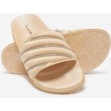 Resti Royalfashion Beige women's flip-flops with zircons Erikis | Shoptok.si
