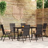  7-dijelni vrtni blagovaonski set crni | shoptok.hr