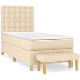  s oprugama i madracem krem 90 x 190 cm od tkanine | shoptok.hr