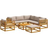  Set sofe 8 kom. Prirodna Čvrsto drvo akacije | shoptok.hr