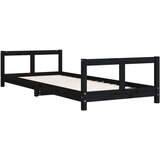  Za dječji krevet crni 80 x 200 cm od masivne borovine | shoptok.hr