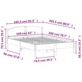  Okvir kreveta bez madraca voštano smeđi 160x200 cm od borovine | shoptok.hr