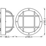 Osram spoljašnje zidno svetlo bulkhead 1xE27/10W/230V prečnika 19 cm IP54 crno | Eponuda.com