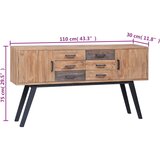  Bočni ormarić 110x30x75 cm od masivne tikovine | shoptok.hr